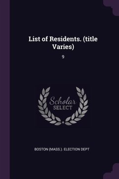 Cover List of Residents. (title Varies)