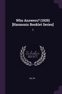 Who Answers? (1929) [Harmonic Booklet Series]