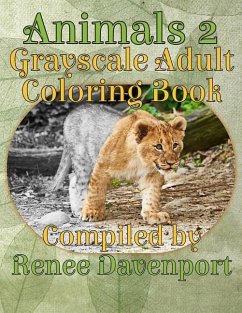 Animals 2 Grayscale Adult Coloring Book - Davenport, Renee