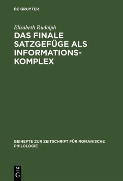 Cover Das finale Satzgefüge als Informationskomplex (eBook, PDF)