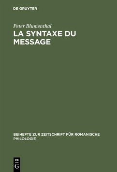 La syntaxe du message (eBook, PDF) - Blumenthal, Peter