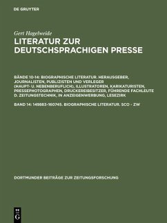 149883-160745. Biographische Literatur. Sco - Zw (eBook, PDF) - Hagelweide, Gert