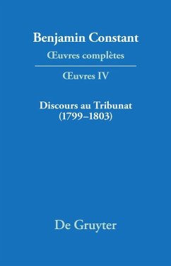 Discours au Tribunat. De la possibilité d'une constitution républicaine dans un grand pays (1799-1803) (eBook, PDF)