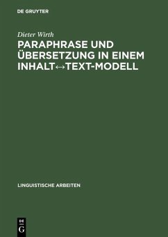 Cover Paraphrase und Übersetzung in einem Inhalt¿Text-Modell (eBook, PDF)