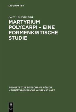 Cover Martyrium Polycarpi - Eine formenkritische Studie (eBook, PDF)