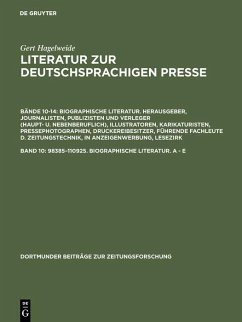 98385-110925. Biographische Literatur. A - E (eBook, PDF) - Hagelweide, Gert