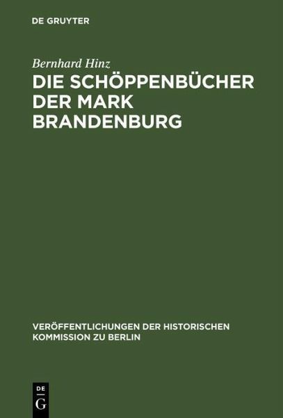 Die Schöppenbücher der Mark Brandenburg (eBook, PDF)