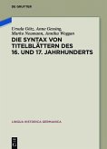Die Syntax von Titelblättern des 16. und 17. Jahrhunderts (eBook, PDF)