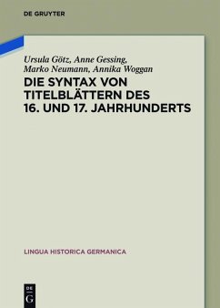 Cover Die Syntax von Titelblättern des 16. und 17. Jahrhunderts (eBook, ePUB)