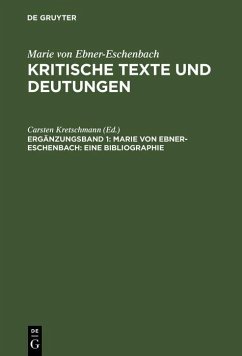 Marie von Ebner-Eschenbach: Eine Bibliographie (eBook, PDF)