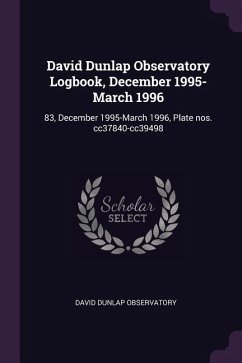 David Dunlap Observatory Logbook, December 1995-March 1996
