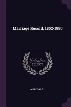 Cover Marriage Record, 1852-1880