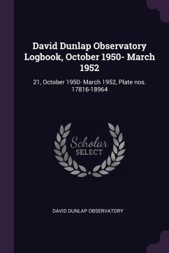 David Dunlap Observatory Logbook, October 1950- March 1952
