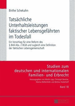 Tatsaechliche Unterhaltsleistungen faktischer Lebensgefaehrten im Todesfall (eBook, PDF) - Schekahn, Birthe