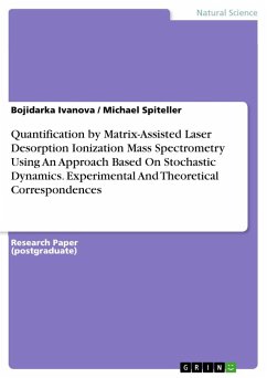 Quantification by Matrix-Assisted Laser Desorption Ionization Mass Spectrometry Using An Approach Based On Stochastic Dynamics. Experimental And Theoretical Correspondences