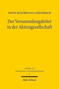 Der Versammlungsleiter in der Aktiengesellschaft - Langenbach, David Maximilian