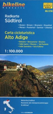 Bikeline Radkarte Südtirol. Carta cicloturistica Alto Adige