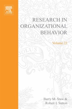 Cover Research in Organizational Behavior (eBook, PDF)