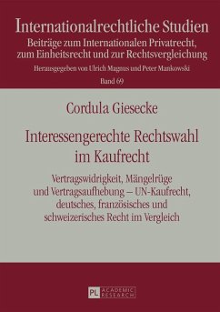 Interessengerechte Rechtswahl im Kaufrecht (eBook, ePUB) - Cordula Giesecke, Giesecke