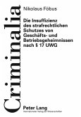 Die Insuffizienz des strafrechtlichen Schutzes von Geschaefts- und Betriebsgeheimnissen nach 17 UWG (eBook, PDF)