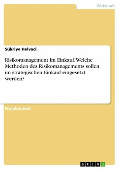 Risikomanagement im Einkauf. Welche Methoden des Risikomanagements sollen im strategischen Einkauf eingesetzt werden? - Helvaci, Sükriye