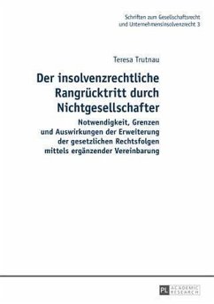 Der insolvenzrechtliche Rangruecktritt durch Nichtgesellschafter (eBook, PDF) - Trutnau, Teresa