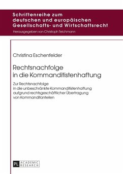 Rechtsnachfolge in die Kommanditistenhaftung (eBook, ePUB) - Christina Eschenfelder, Eschenfelder