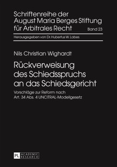 Rueckverweisung des Schiedsspruchs an das Schiedsgericht (eBook, PDF) - Wighardt, Nils C.