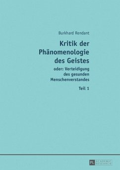 Kritik der Phaenomenologie des Geistes (eBook, PDF) - Rendant, Burkhard