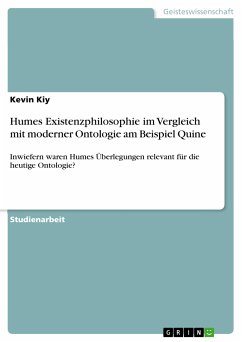 Humes Existenzphilosophie im Vergleich mit moderner Ontologie am Beispiel Quine (eBook, PDF)