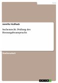 Sachenrecht. Prüfung des Herausgabeanspruchs (eBook, PDF)