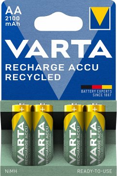 1x4 Varta RECHARGE ACCU Recycled 2100 mAH AA Mignon NiMH