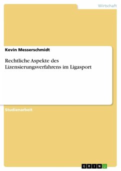 Rechtliche Aspekte des Lizensierungsverfahrens im Ligasport - Messerschmidt, Kevin