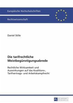 Die tarifrechtliche Meistbeguenstigungsabrede (eBook, PDF) - Stille, Daniel