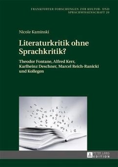 Literaturkritik ohne Sprachkritik? (eBook, PDF) - Kaminski, Nicole