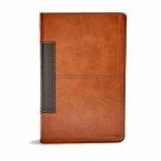 CSB Single-Column Personal Size Bible, Tan/Black Leathertouch