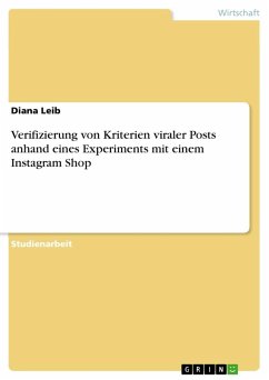 Verifizierung von Kriterien viraler Posts anhand eines Experiments mit einem Instagram Shop - Leib, Diana