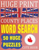 Huge Print England County Places Word Search