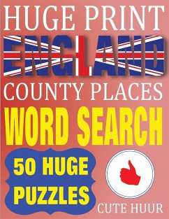 Huge Print England County Places Word Search - Huur, Cute