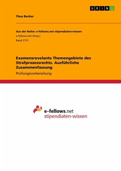 Examensrevelante Themengebiete des Strafprozessrechts. Ausführliche Zusammenfassung - Becker, Thea