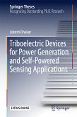 Triboelectric Devices for Power Generation and Self-Powered Sensing Applications (eBook, PDF)