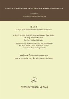 Modulare Systemvarianten zur automatischen Arbeitsplanerstellung (eBook, PDF) - Eversheim, Walter