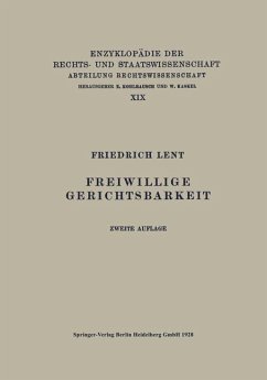 Freiwillige Gerichtsbarkeit (eBook, PDF) - Lent, Friedrich