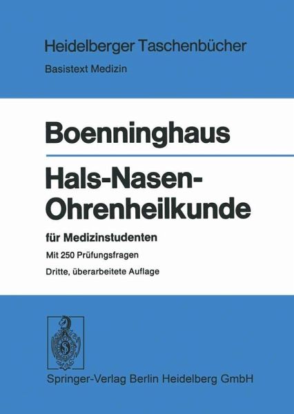 Hals-Nasen-Ohrenheilkunde für Medizinstudenten (eBook, PDF) Hals-Nasen-Ohrenheilkunde für Medizinstudenten (eBook, PDF)