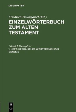 Hebräisches Wörterbuch zur Genesis (eBook, PDF) - Baumgärtel, Friedrich