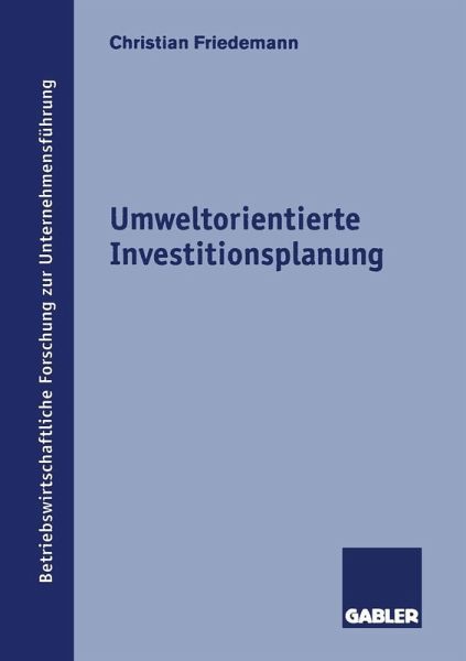 Umweltorientierte Investitionsplanung (eBook, PDF)