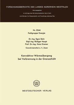 Konvektiver Wärmeübergang bei Verbrennung in der Grenzschicht (eBook, PDF) - Buhr, Egon