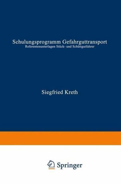 Schulungsprogramm Gefahrguttransport (eBook, PDF)