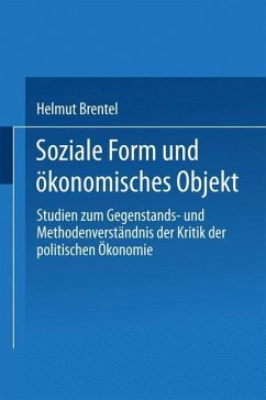 Soziale Form und ökonomisches Objekt (eBook, PDF) - Brentel, Helmut