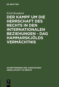 Cover Der Kampf um die Herrschaft des Rechts in den internationalen Beziehungen - Dag Hammarskjölds Vermächtnis (eBook, PDF)